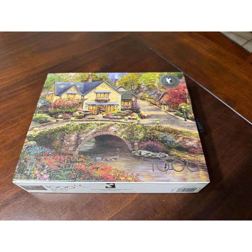 Ceaco Thomas Kinkade Summer in Cobblestone Village 1000 Piece Puzzle Sealed
